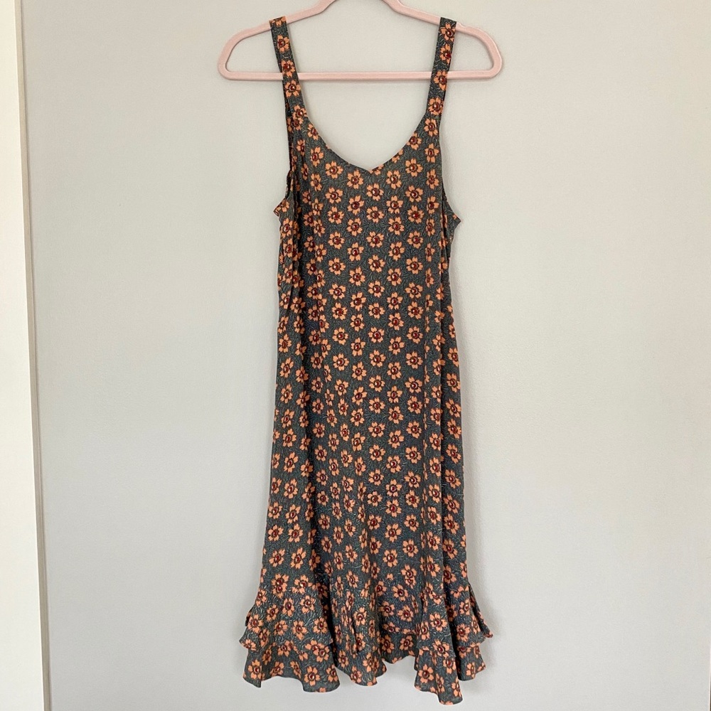 Christy Dawn Orange and Gray Midi Dress